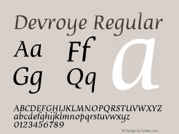 Devroye Regular 1.2; Font Sample