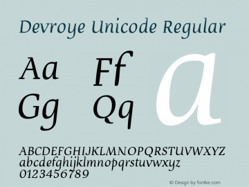 Devroye Unicode Regular 1.2;图片样张