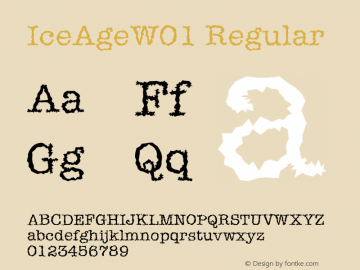 Ice Age W01 Version 1.1 Font Sample