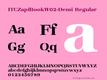 ITC Zapf Book W02 Demi Version 1.00 Font Sample