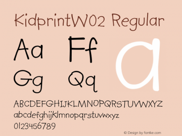 Kidprint W02 Version 2.02 Font Sample