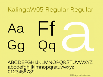 Kalinga W05 Regular Version 6.00 Font Sample