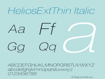 HeliosExtThin Italic OTF 1.0;PS 001.001;Core 116;AOCW 1.0 161图片样张