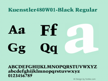 Kuenstler 480 W01 Black Version 1.00 Font Sample