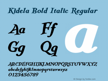 Kidela W01 Bold Italic Version 1.10 Font Sample