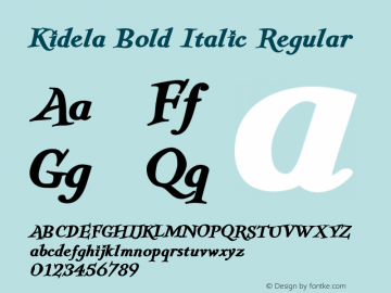 Kidela W05 Bold Italic Version 1.0 Font Sample