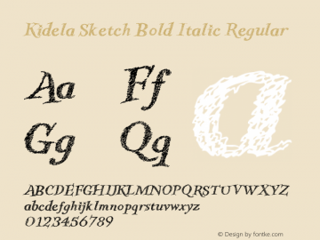 Kidela Sketch W05 Bold Italic Version 1.0图片样张