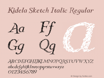 Kidela Sketch W03 Italic Version 1.0图片样张