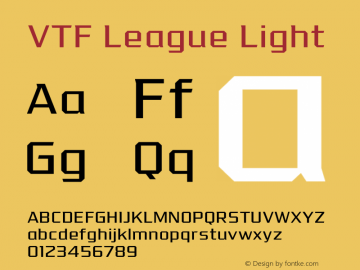 VTF League Light Version 3.007 | wf-rip DC20190820 Font Sample
