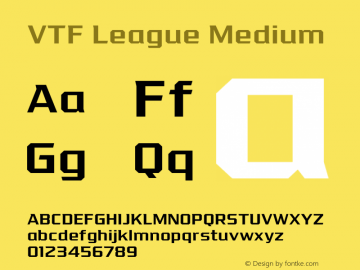 VTF League Medium Version 3.007 | wf-rip DC20190820 Font Sample