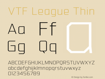 VTF League Thin Version 3.007 | wf-rip DC20190820 Font Sample