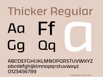 Thicker Regular Version 1.000 Font Sample