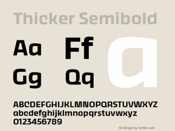 Thicker Semibold Version 1.000 Font Sample