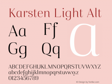 Karsten Light Alt Version 1.000; wf-rip Font Sample