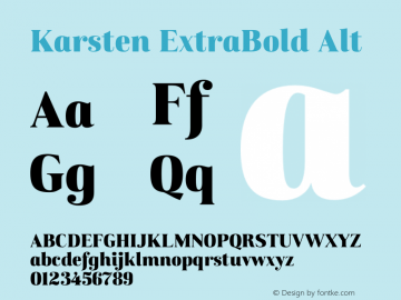 Karsten ExtraBold Alt Version 1.000; wf-rip Font Sample