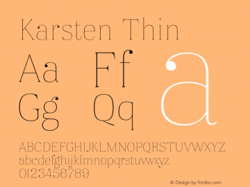 Karsten Thin Version 1.000; wf-rip Font Sample