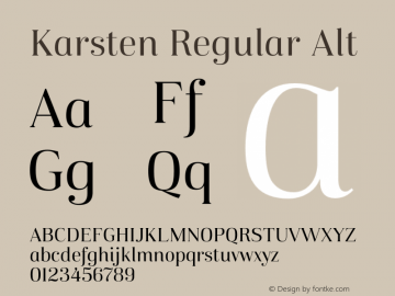 Karsten Regular Alt Version 1.000; wf-rip Font Sample