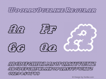 WoollyOutline Regular 005.000 Font Sample
