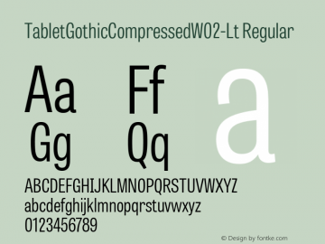 Tablet Gothic Compressed W02Lt Version 1.00 Font Sample