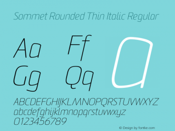 Sommet Rounded W01 Thin Italic Version 1.00图片样张