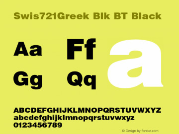 Swis721Greek Blk BT Black mfgpctt-v1.82 Wed Jun 29 17:58:10 EDT 1994图片样张