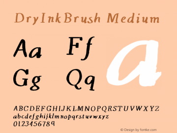 DryInkBrush Medium Version 001.000 Font Sample