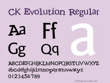 CK Evolution Regular 7/15/2002 Font Sample