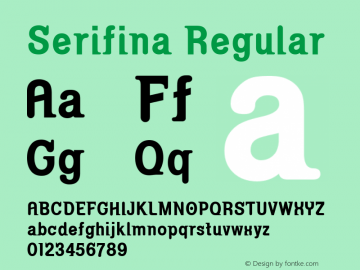 Serifina W01 Regular Version 4.10 Font Sample