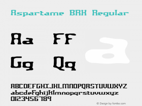 Aspartame BRK Regular Version 2.13 Font Sample