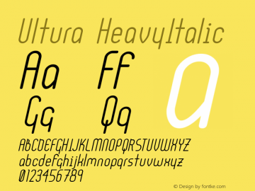 Ultura HeavyItalic Macromedia Fontographer 4.1 20/07/02 Font Sample