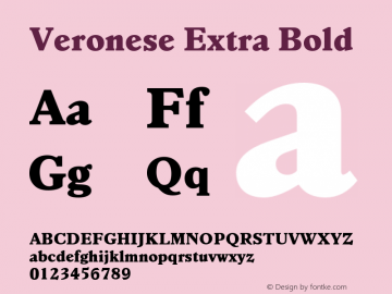 Veronese-ExtraBold Version 1.000 Font Sample