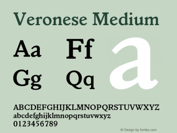 Veronese-Medium Version 1.000 Font Sample