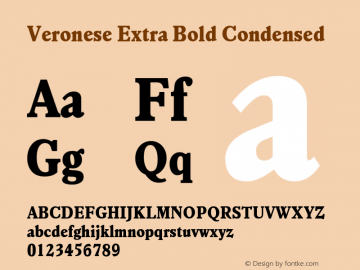 Veronese-ExtraBoldCondensed Version 1.000 Font Sample