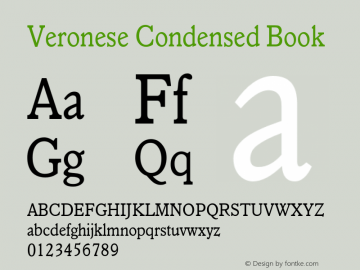 Veronese-CondensedBook Version 1.000 Font Sample