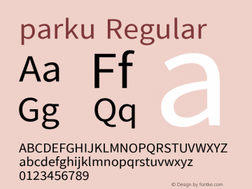 parku Version 0.074 July 11, 2020 Font Sample