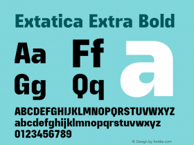 Extatica-ExtraBold Version 1.000; ttfautohint (v0.97) -l 8 -r 50 -G 200 -x 14 -f dflt -w G Font Sample