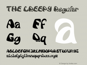 THE CREEPY Version 1.000 Font Sample