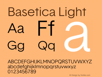 Basetica-Light Version 1.001 Font Sample
