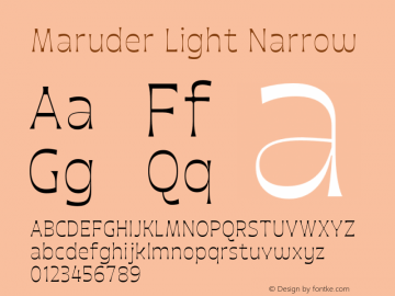 Maruder-LightNarrow Version 3.000;hotconv 1.0.109;makeotfexe 2.5.65596图片样张