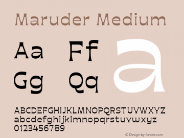 Maruder-Medium Version 3.000;hotconv 1.0.109;makeotfexe 2.5.65596 Font Sample