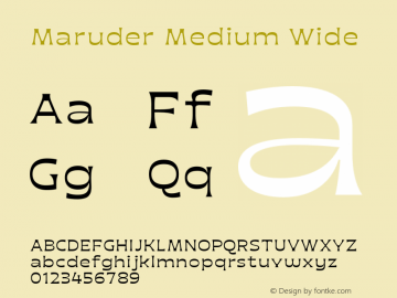 Maruder-MediumWide Version 3.000;hotconv 1.0.109;makeotfexe 2.5.65596 Font Sample
