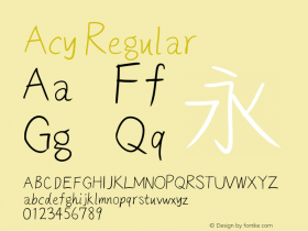 Acy Regular Version 1.000;hotconv 1.0.112;makeotfexe 2.5.65598 Font Sample