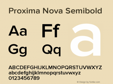 Proxima Nova Semibold Version 2.003 Font Sample