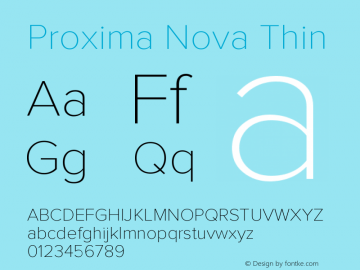 Proxima Nova Thin Version 2.003图片样张