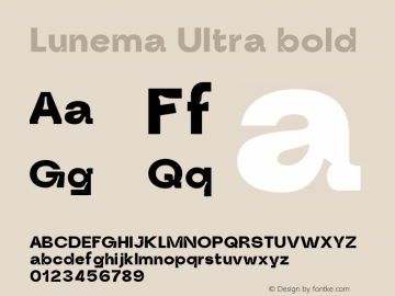 Lunema Ultra bold Version 1.000 Font Sample