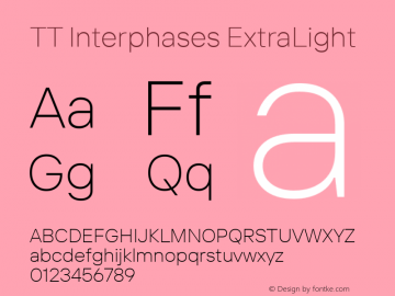 TT Interphases ExtraLight Version 1.030 Font Sample