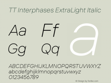 TT Interphases ExtraLight Italic Version 1.030图片样张