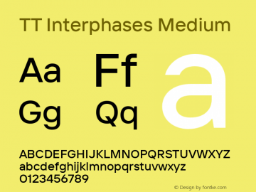 TT Interphases Medium Version 1.030 Font Sample