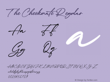 The Checkmate Version 1.00;February 23, 2021;FontCreator 13.0.0.2683 64-bit Font Sample