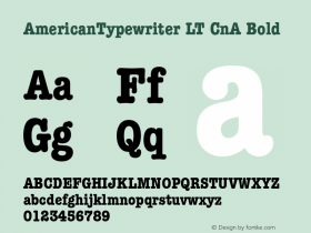 AmericanTypewriter LT CnA Bold Version 6.0; 2002 Font Sample